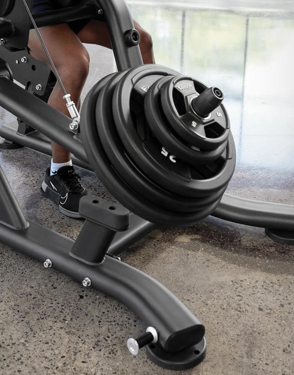 A close up of the weight stake on the machines.
