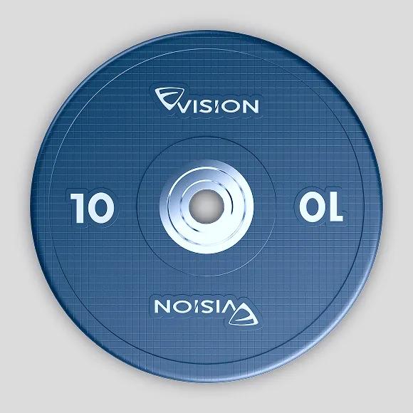 10-pound colored bumper plate in blue.