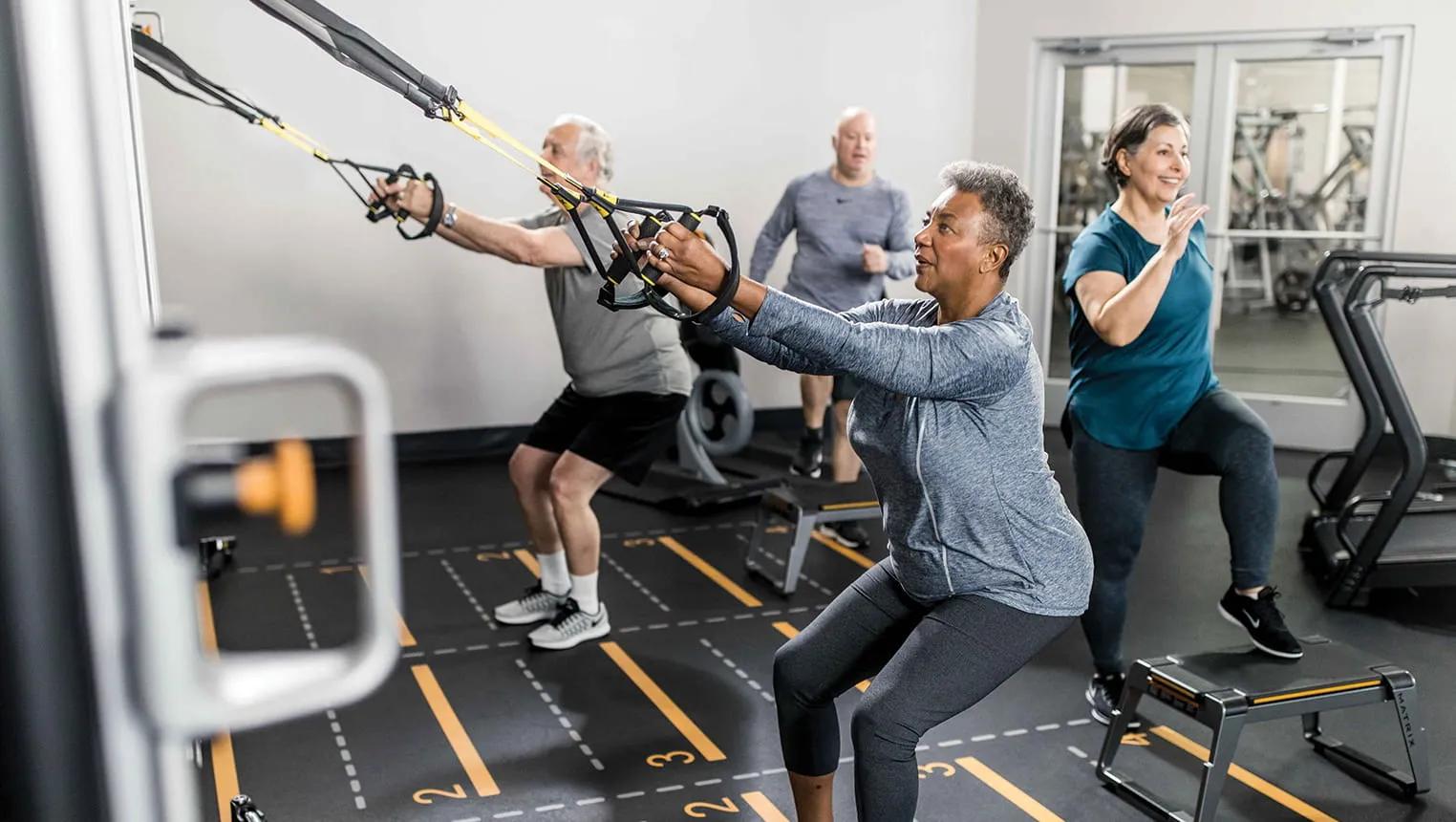 active aging workout class on connexus txr bands