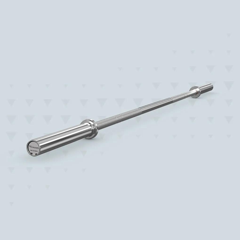 One Premium Olympic Bar in silver with a light blue background.