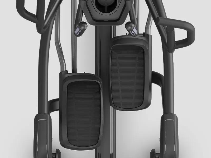 Close-up top-down view of the Summit Ascent Trainer's pedals.