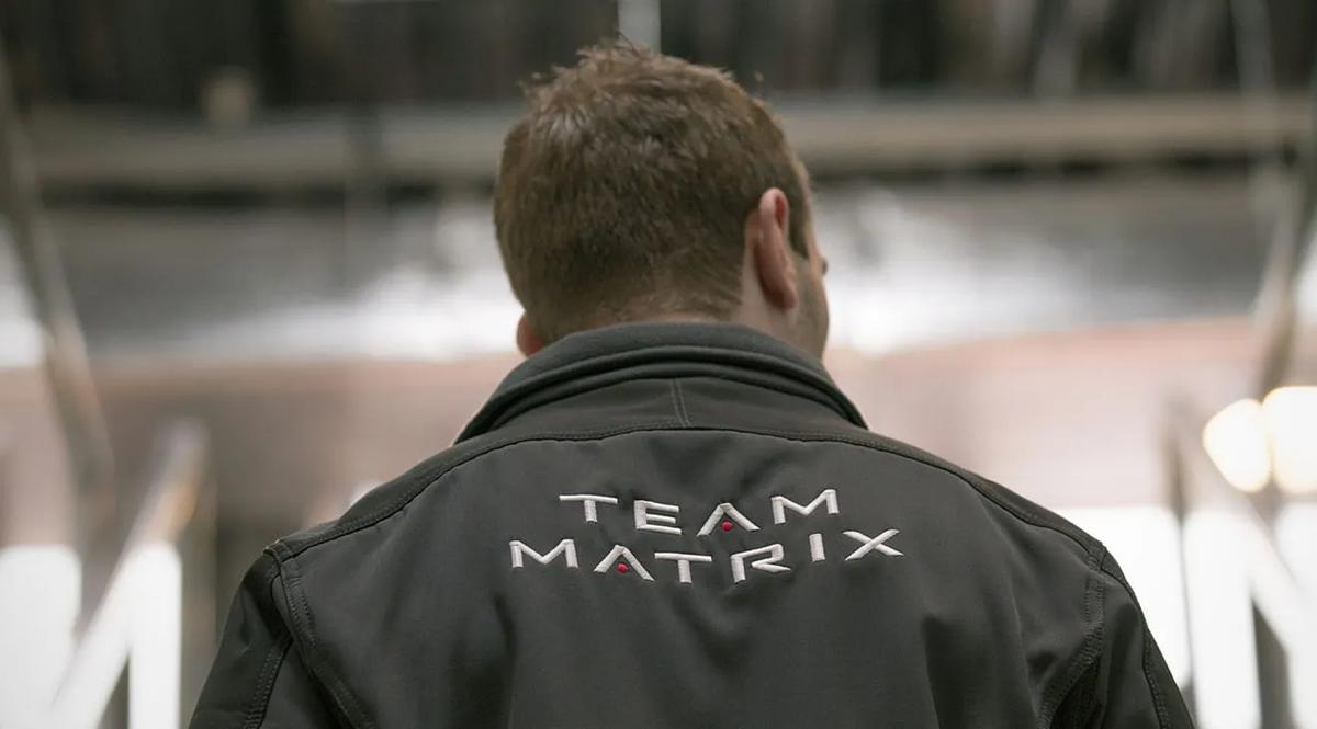 serviceman in matrix jacket