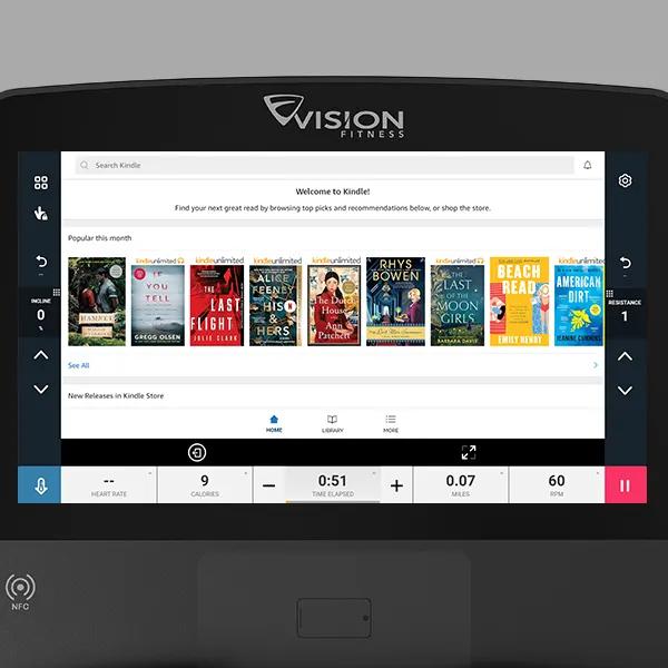 Kindle-hjemmesiden vises på ENT-konsollen.