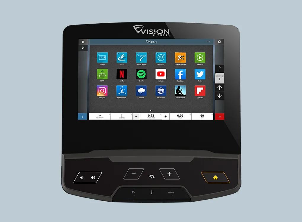 Front-facing view of the Entertainment Console with apps.