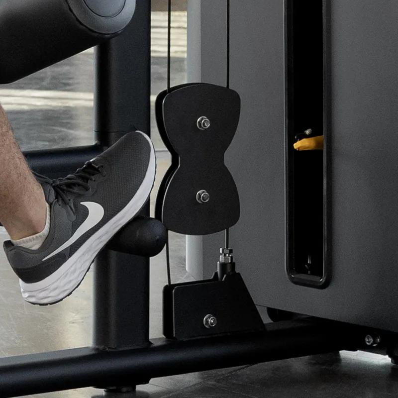 Close-up of the pulley system on the Access Lat Pulldown / Seated Row, highlighting its durable construction.
