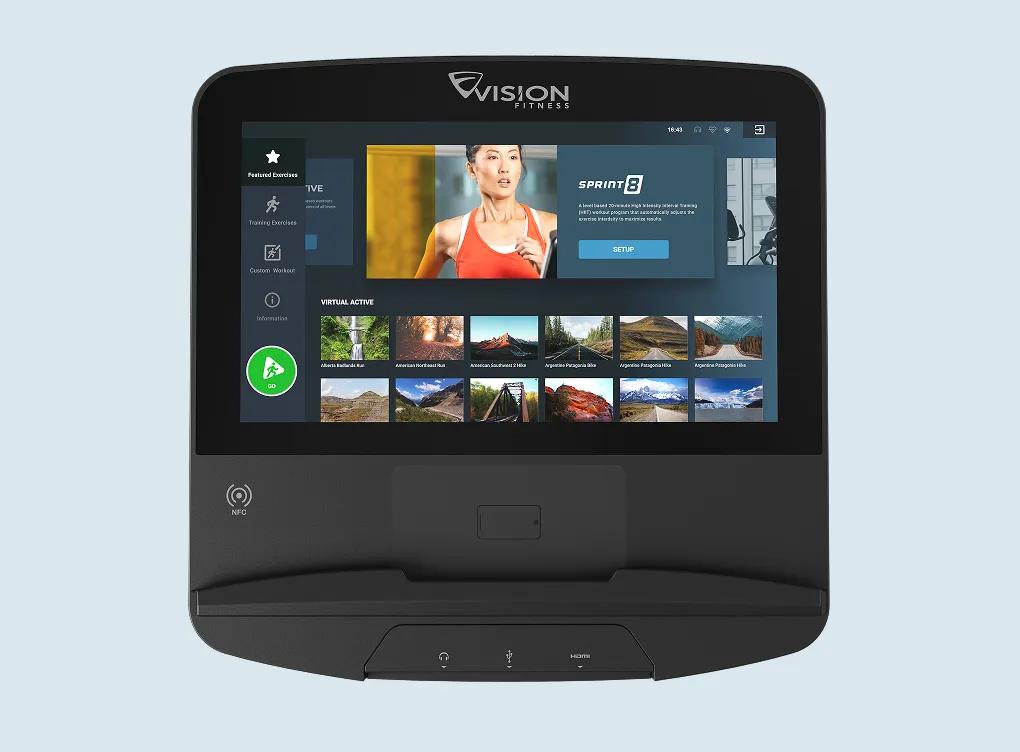 Front-facing view of the Entertainment Console with apps.